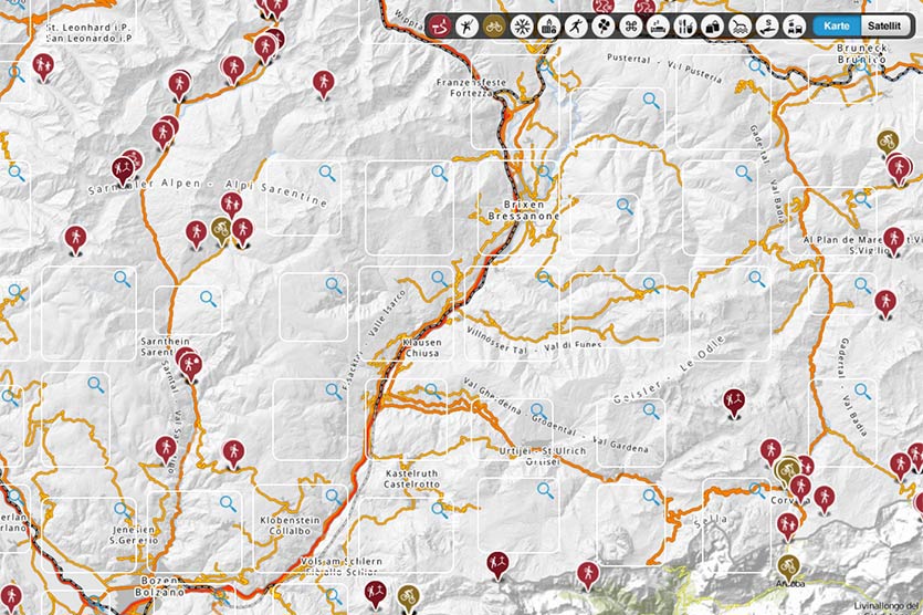 carta escursionistica del Alto Adige